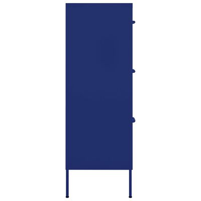 vidaXL Drawer Cabinet Navy Blue 31.5"x13.8"x40" Steel