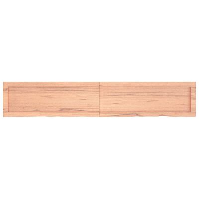 vidaXL Wall Shelf Light Brown 63"x11.8"x(0.8"-1.6") Treated Solid Wood Oak