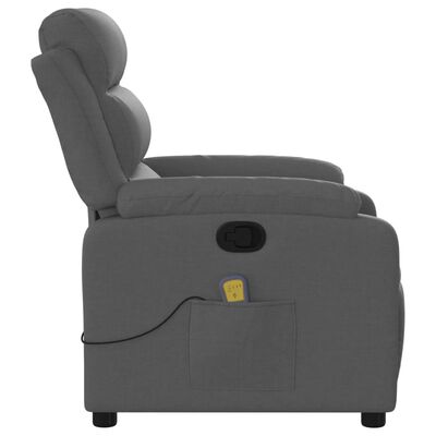 vidaXL Massage Recliner Chair Dark Gray Fabric