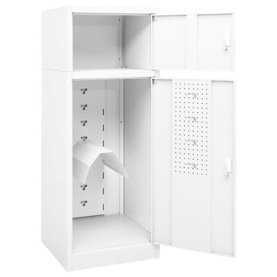 vidaXL Saddle Cabinet White 20.9"x20.9"x55.1" Steel