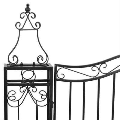 vidaXL Garden Gate Black 47.6"x3.1"x70.9" Wrought Iron