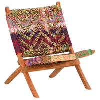 vidaXL Folding Chindi Chair Multicolors Fabric