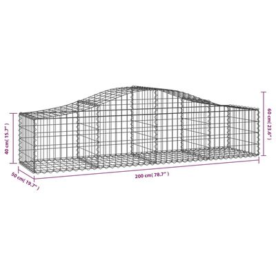 vidaXL Arched Gabion Baskets 30 pcs 78.7"x19.7"x15.7"/23.6" Galvanized Iron