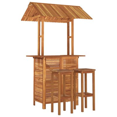 vidaXL 3 Piece Patio Bar Set Solid Wood Acacia