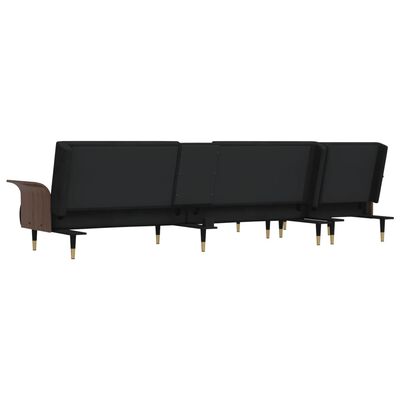 vidaXL L-shaped Sofa Black 109.8"x55.1"x27.6" Velvet