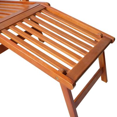 vidaXL Patio Deck Chair with Footrest Solid Acacia Wood