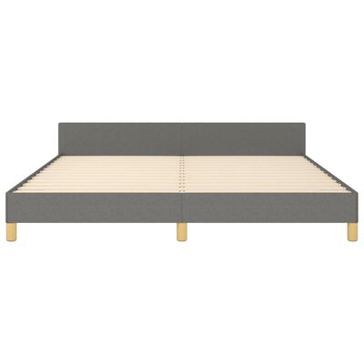 vidaXL Bed Frame with Headboard Dark Gray 72"x83.9" California King Fabric