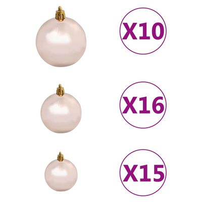 vidaXL Artificial Hinged Christmas Tree 300 LEDs & Ball Set 94.5"