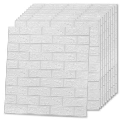 vidaXL 3D Wallpaper Bricks Self-adhesive 10 pcs White