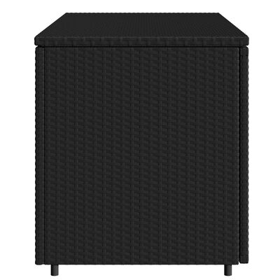 vidaXL Patio Storage Cabinet Black 43.3"x21.7"x23.8" Poly Rattan