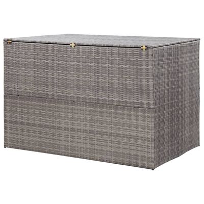 vidaXL Patio Storage Box Gray 59.1"x39.4"x39.4" Poly Rattan