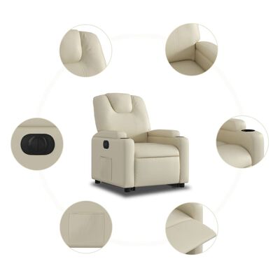 vidaXL Electric Stand up Recliner Chair Cream Faux Leather