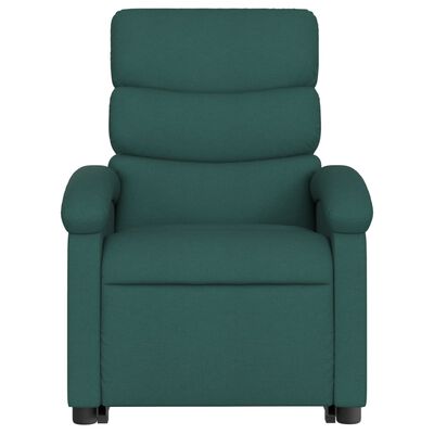 vidaXL Electric Stand up Massage Recliner Chair Dark Green Fabric