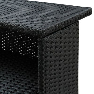 vidaXL Patio Bar Table Black 47.2"x21.7"x43.3" Poly Rattan