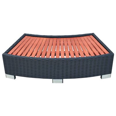 vidaXL Spa Step Poly Rattan 36.2"x17.7"x9.8" Black