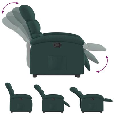 vidaXL Stand up Recliner Chair Dark Green Fabric