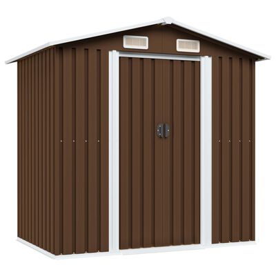 vidaXL Garden Storage Shed Brown 80.3"x52"x73.2" Steel