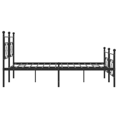 vidaXL Metal Bed Frame without Mattress with Footboard Black 76"x79.9"