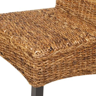 vidaXL Dining Chairs 2 pcs Abaca and Solid Mango Wood