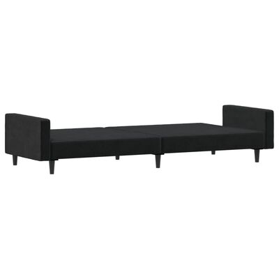 vidaXL 2-Seater Sofa Bed Black Velvet