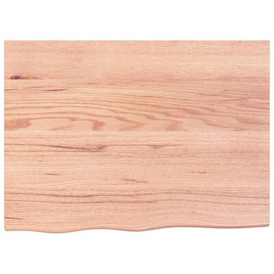 vidaXL Table Top Light Brown 31.5"x23.6"x(0.8"-1.6") Treated Solid Wood Oak