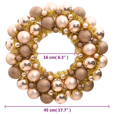 vidaXL Christmas Wreath Rose Gold 17.7" Polystyrene