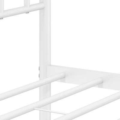 vidaXL Metal Bed Frame without Mattress with Footboard White 76"x79.9"