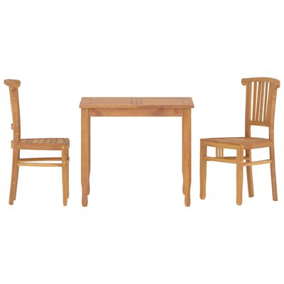 vidaXL 3 Piece Patio Dining Set Solid Wood Teak