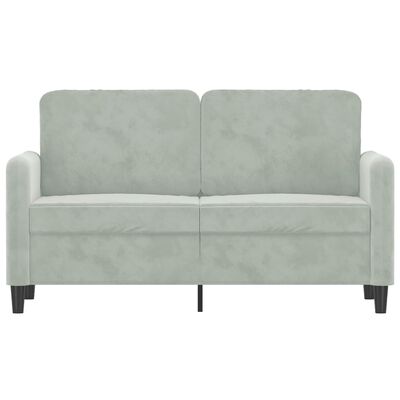 vidaXL 2-Seater Sofa Light Gray 47.2" Velvet