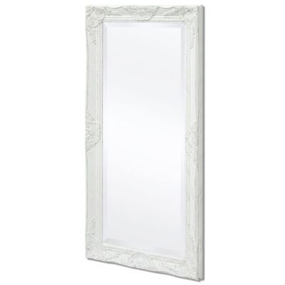 vidaXL Wall Mirror Baroque Style 39.4"x19.7" White