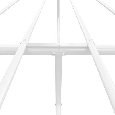 vidaXL Metal Bed Frame with Headboard White 59.8"x78.7"