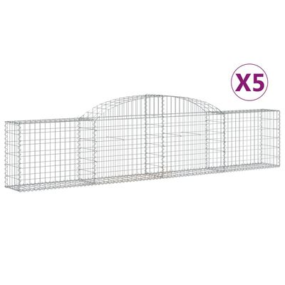 vidaXL Arched Gabion Baskets 5 pcs 118.1"x11.8"x23.6"/31.5" Galvanized Iron