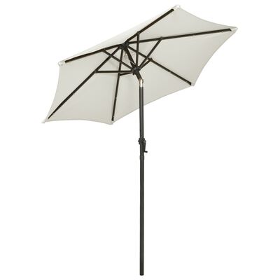 vidaXL Garden Parasol with LED Lights Sand 78.7"x83.1" Aluminum