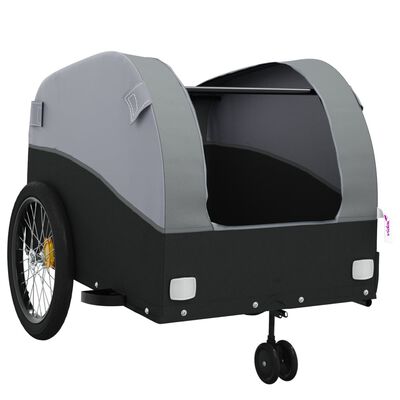 vidaXL Bike Trailer Black and Gray 99.2 lb Iron