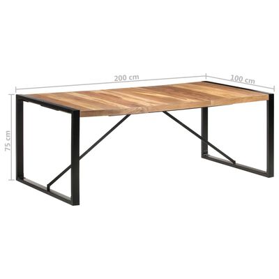 vidaXL Dining Table 78.7"x39.4"x29.5" Solid Wood