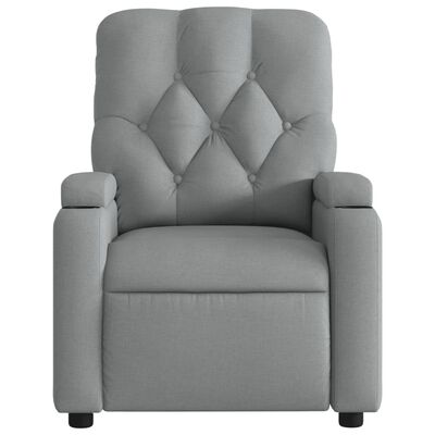 vidaXL Massage Recliner Chair Light Gray Fabric