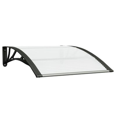 vidaXL Door Canopy Black and Transparent 39.4"x29.5" Polycarbonate