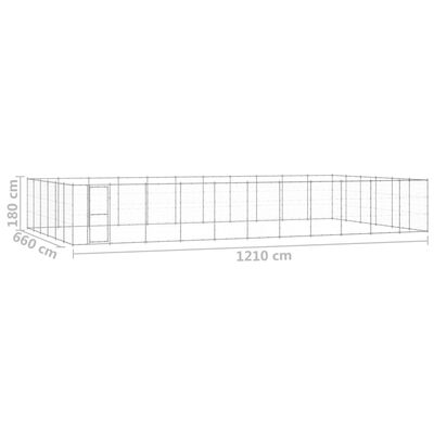 vidaXL Outdoor Dog Kennel Galvanized Steel 859.6 ft²