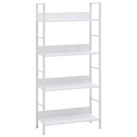 vidaXL 4-Layer Book Shelf White 23.6"x10.9"x49" Engineered Wood