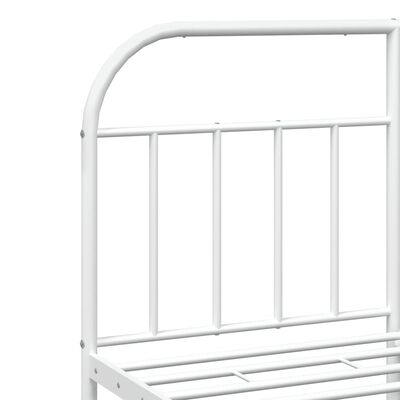 vidaXL Metal Bed Frame without Mattress with Headboard White 72"x83.9"