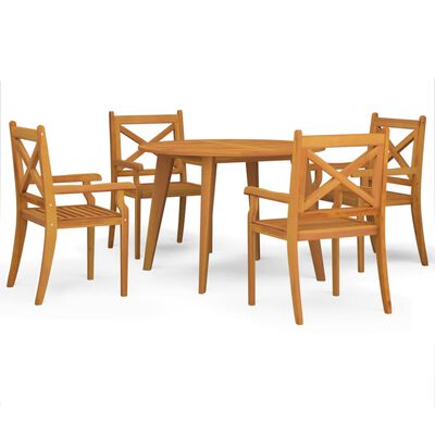 vidaXL 5 Piece Patio Dining Set Solid Wood Acacia