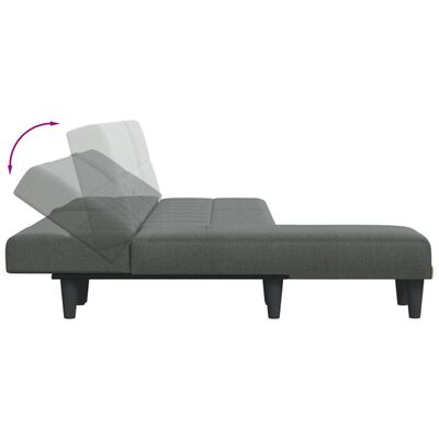 vidaXL L-shaped Sofa Bed Dark Gray 100.4"x55.1"x27.6" Fabric