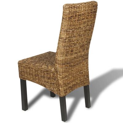 vidaXL Dining Chairs 2 pcs Abaca and Solid Mango Wood