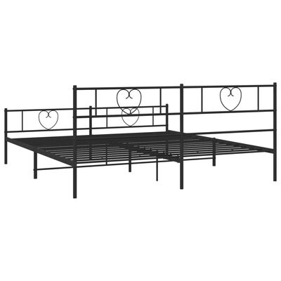 vidaXL Metal Bed Frame without Mattress with Footboard Black 72"x83.9"