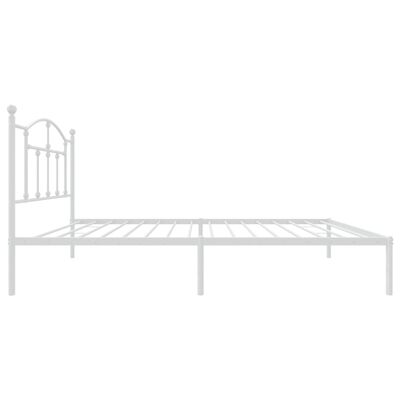 vidaXL Metal Bed Frame without Mattress with Headboard White 39.4"x74.8"