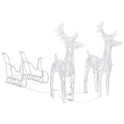 vidaXL Reindeers & Sleigh Christmas Decoration 240 LEDs Acrylic