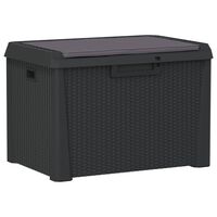 vidaXL Patio Storage Box with Seat Cushion Anthracite 33 gal PP