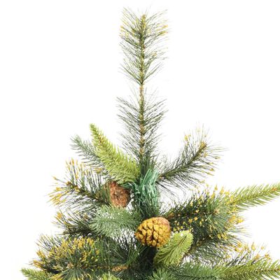 vidaXL Artificial Hinged Christmas Tree with Cones 82.7"