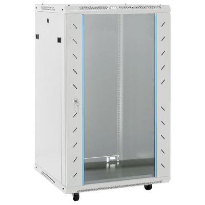 vidaXL 18U Network Cabinet 19" IP20 Gray 23.6"x23.6"x39.4"