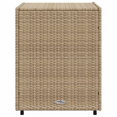 vidaXL Patio Storage Cabinet Beige 21.7"x23.2"x27.2" Poly Rattan